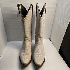 Lane Boots Robin Cream Distressed Leather Western Snip Toe Boots LB0488 Size 10B